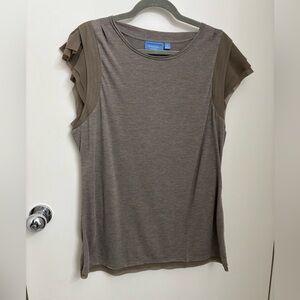 Simply Vera Vera Wang mixed media pullover with flounce sleeves and bottom trim